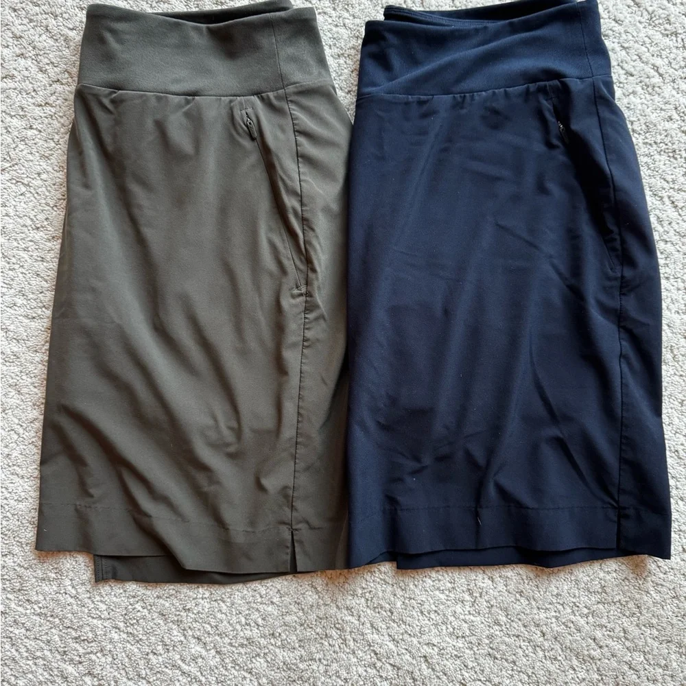 Athleta navy and green skorts. - Picture 2 of 10